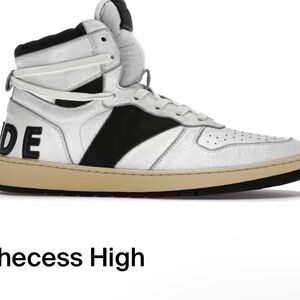 Rhude Men's White and Black High-Top Sneakers